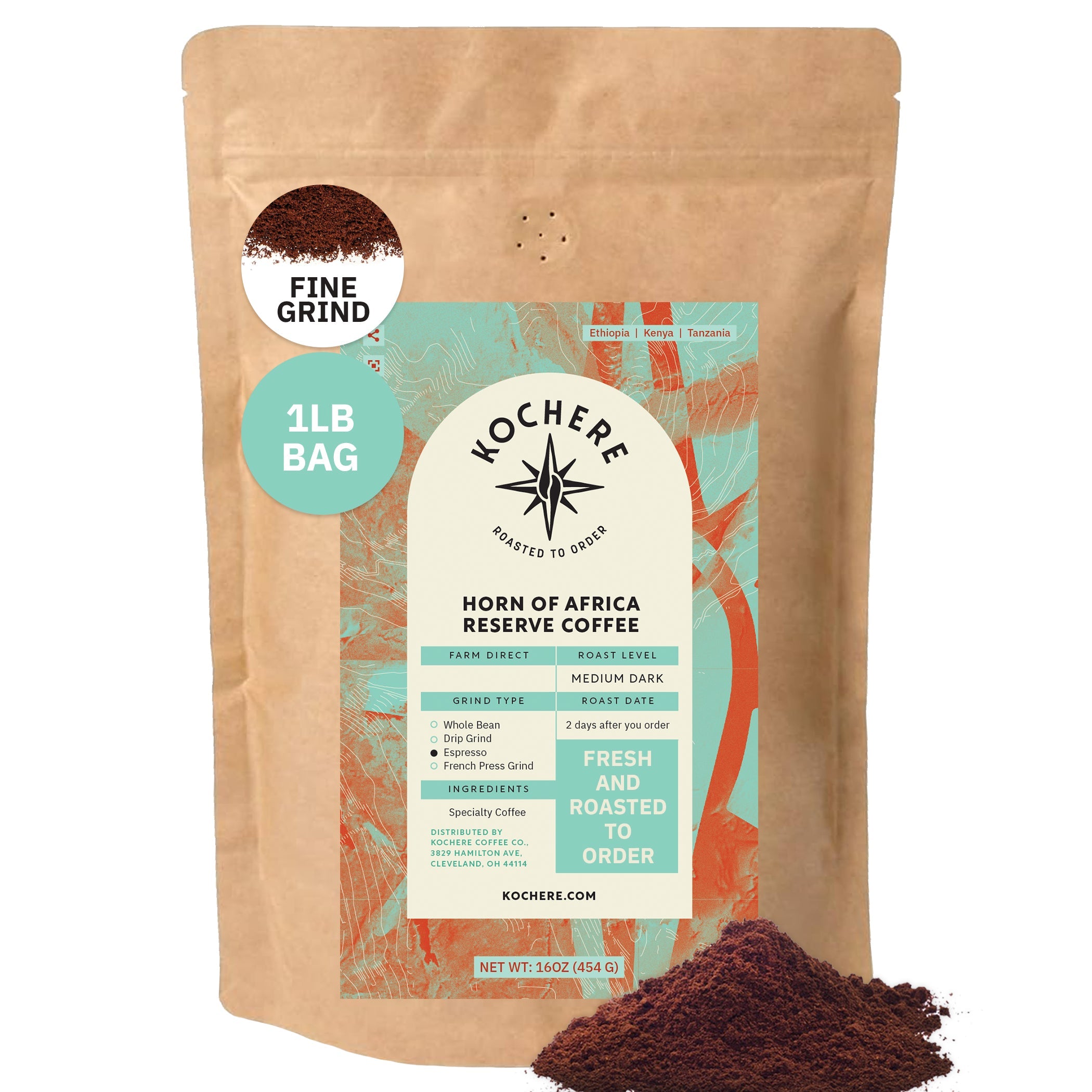 Kochere Coffee Horn of Africa Reserve Signature Espresso Blend - Medium-Dark Roast