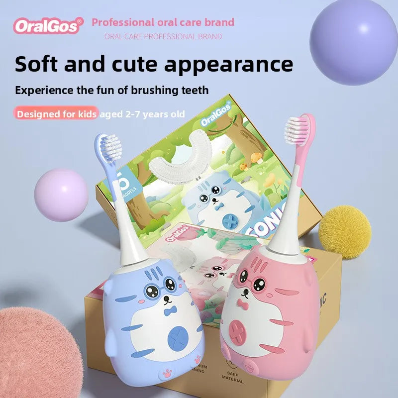 360 Degree U-Shape Children's Electric Toothbrush Soft Bristles Teeth Whitening Type-C Charging-Sonic Waterproof Household