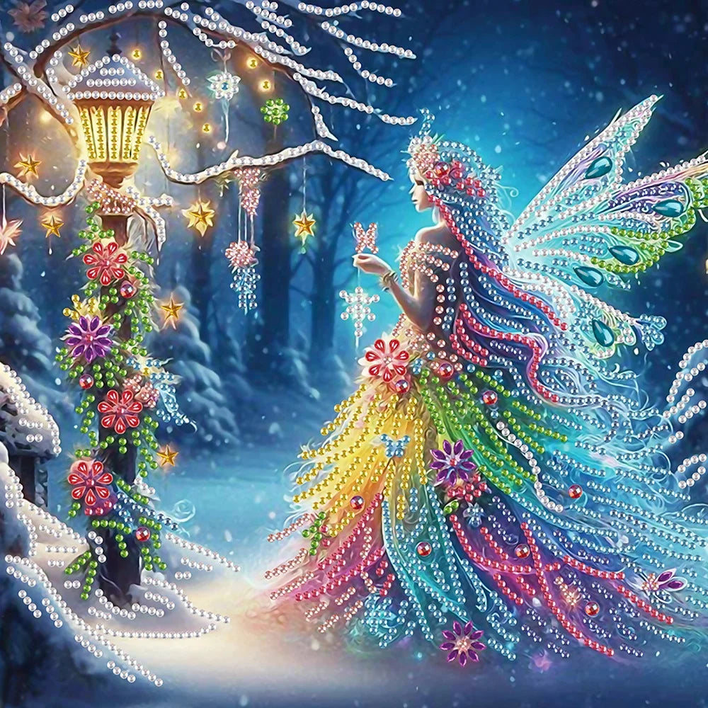 Diamond Art Painting Kits Snow Fairy,Special Shape Diamond Art for Beginners,Diamond Art Paintings Gem for Home Wall Decor Gift