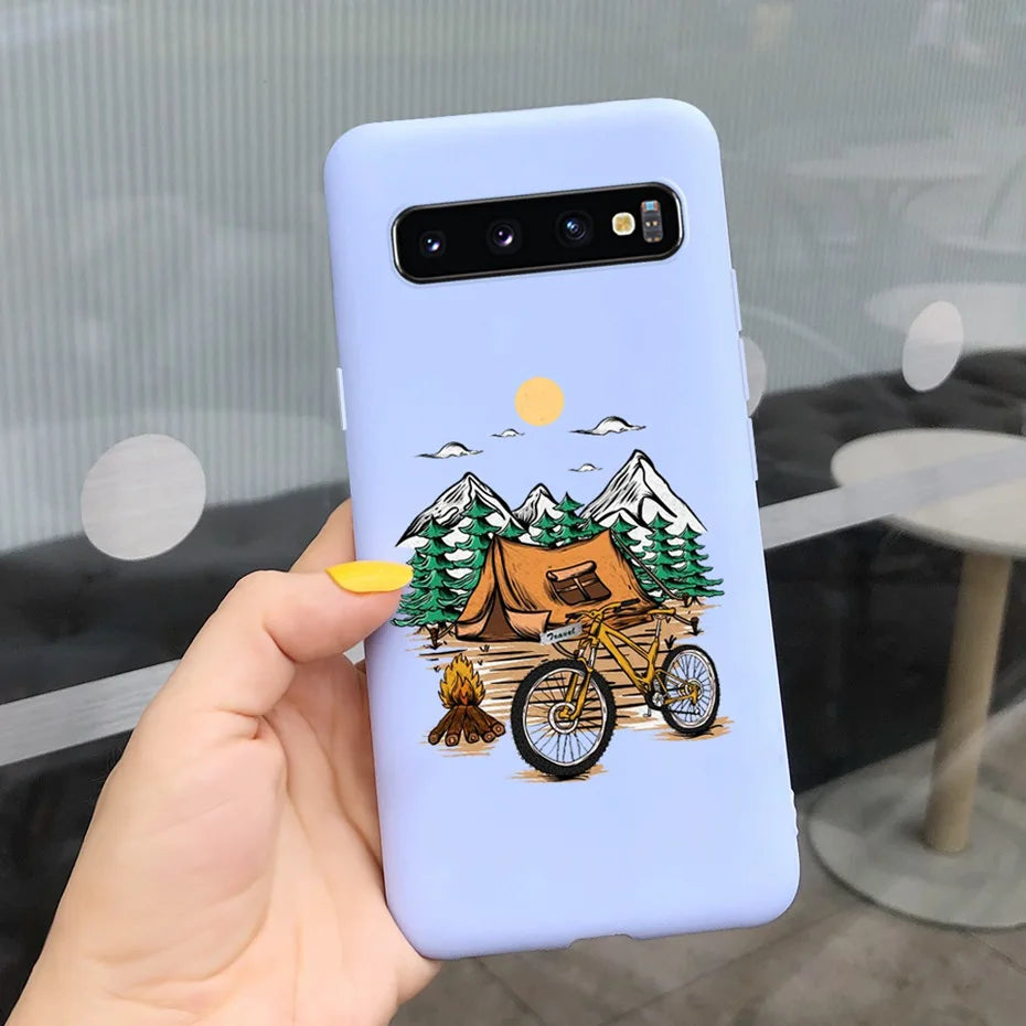 Silicon Case For Samsung Galaxy S10 Plus Phone Cover Samsung S10 S 10 S10e Flower Soft TPU Funda GalaxyS10 10e S10Plus Couqe