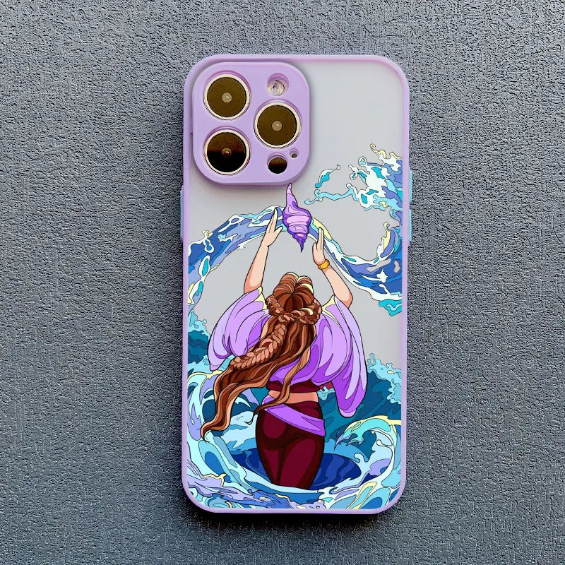 Modern Style Tide Girls Purple Mobile Phone Case for iPhone 15 Plus Pro Max 16 11 12 13 14 Pro Max Mini XS XR X Back Covers