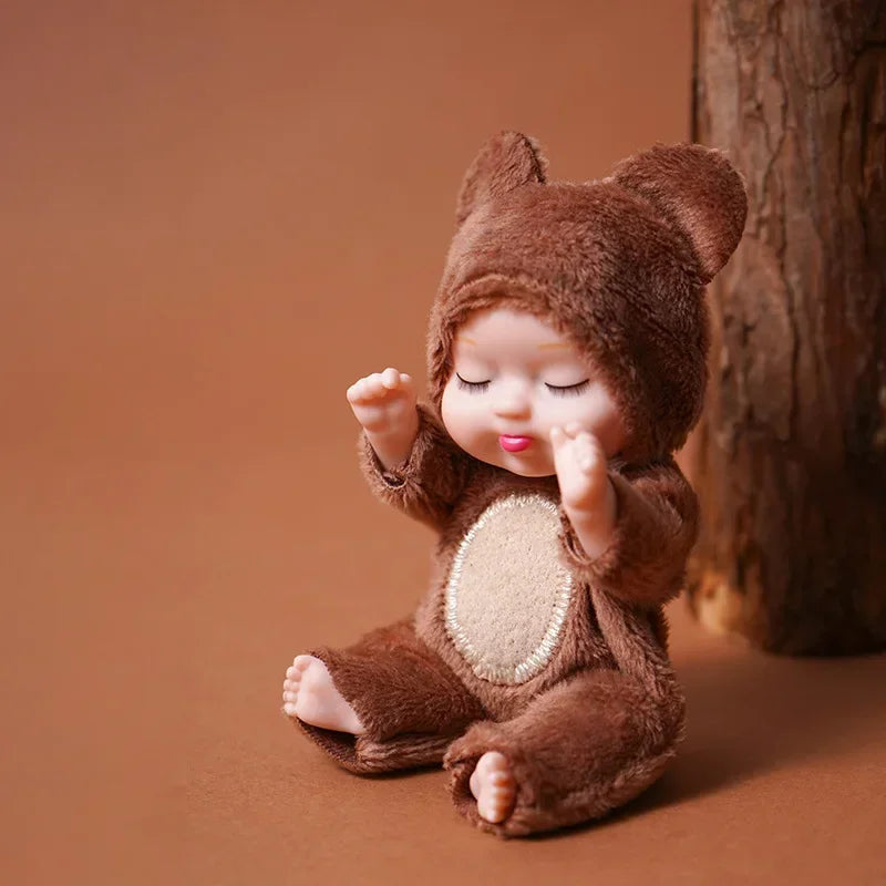Little Baby Sleep Toy Simulation Rebirth Soothe Doll 11*5CM Plastic Plaything and Clothes Accessories Girl Gift