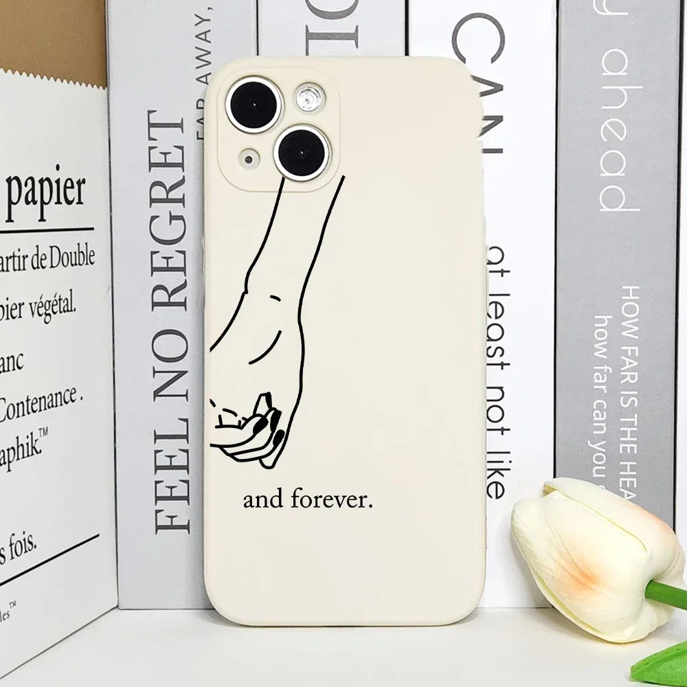 Girls Bff Best Friends Forever Always ﻿Phone Case For iPhone 16 15 14 13 12 11 Pro Max Mini X XS XR SE 7 Plus Cute Couple Cover