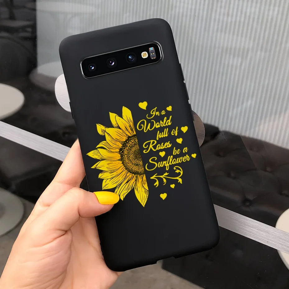 Silicon Case For Samsung Galaxy S10 Plus Phone Cover Samsung S10 S 10 S10e Flower Soft TPU Funda GalaxyS10 10e S10Plus Couqe