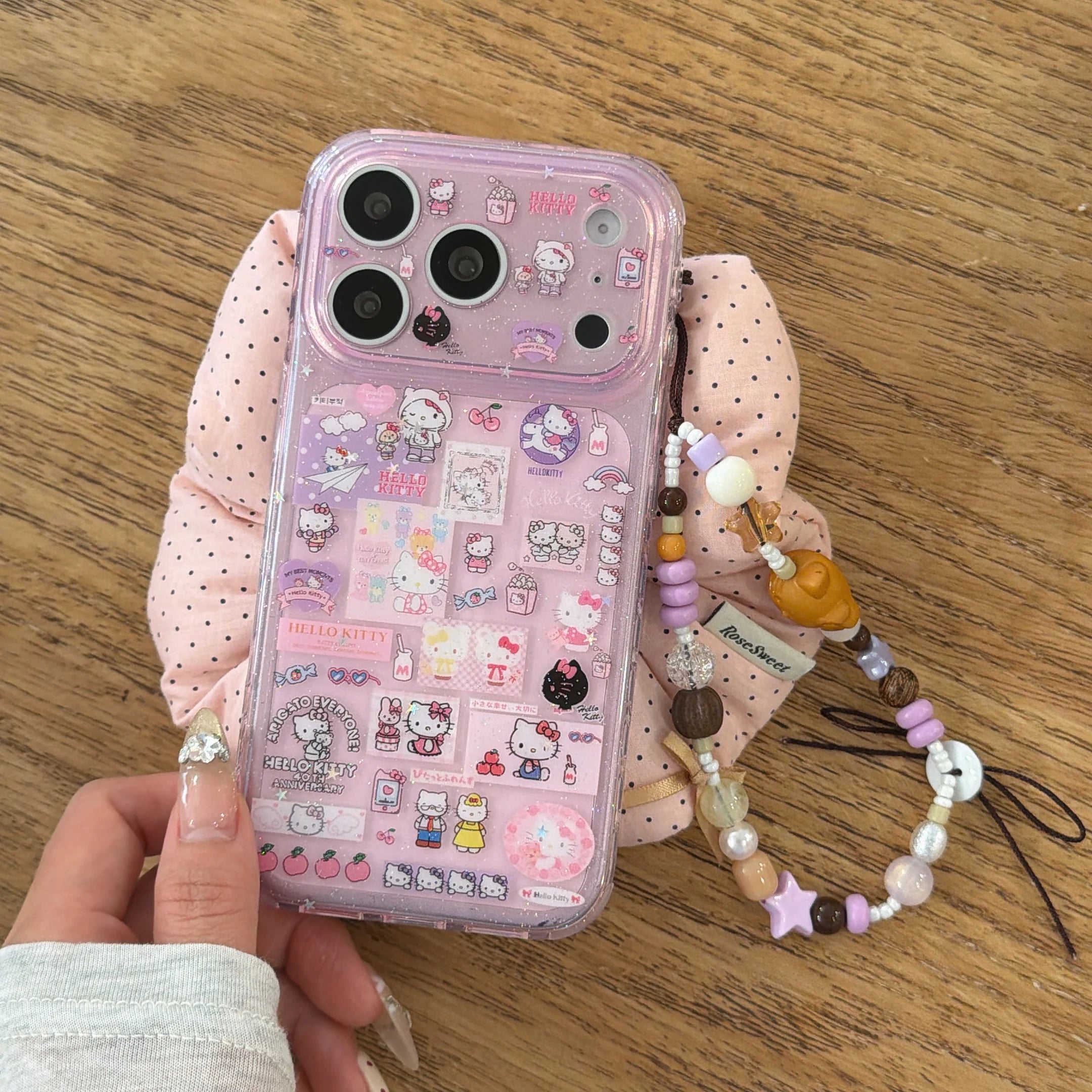 Girls Fashion Cute Cartoon For Hello Kitty Purple Case For iPhone 17 16 15 14 Pro Max Luxury Shockproof Protective Phone Cover