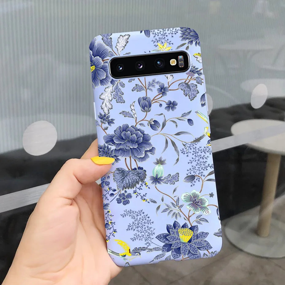 Silicon Case For Samsung Galaxy S10 Plus Phone Cover Samsung S10 S 10 S10e Flower Soft TPU Funda GalaxyS10 10e S10Plus Couqe