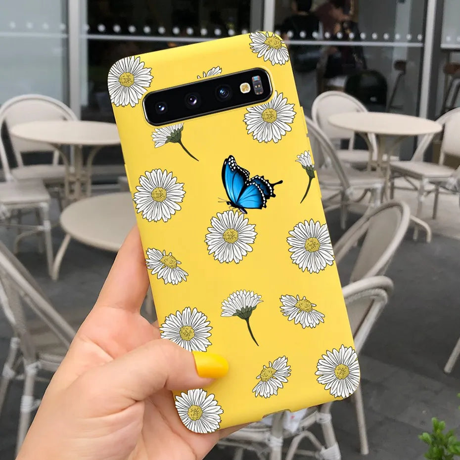 Silicon Case For Samsung Galaxy S10 Plus Phone Cover Samsung S10 S 10 S10e Flower Soft TPU Funda GalaxyS10 10e S10Plus Couqe
