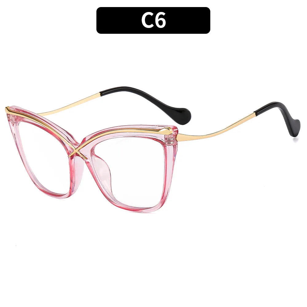 New Fashion Retro Anti Blue Light Cat Eye Glasses For Women Vintage Ladies Clear Computer Reding Eyeglasses Trending Wholesale
