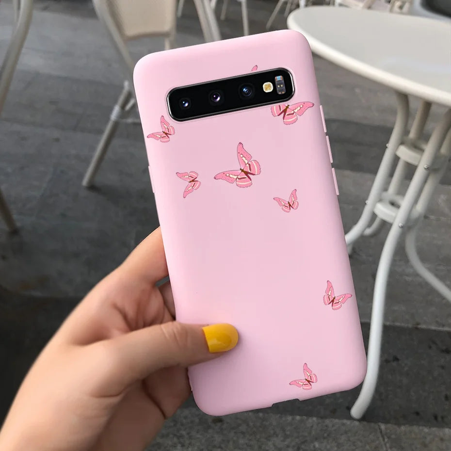 Silicon Case For Samsung Galaxy S10 Plus Phone Cover Samsung S10 S 10 S10e Flower Soft TPU Funda GalaxyS10 10e S10Plus Couqe