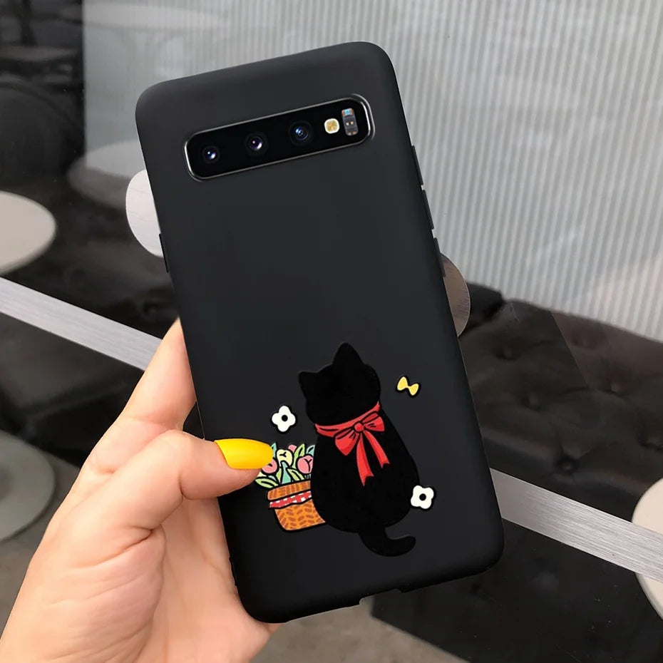 Silicon Case For Samsung Galaxy S10 Plus Phone Cover Samsung S10 S 10 S10e Flower Soft TPU Funda GalaxyS10 10e S10Plus Couqe