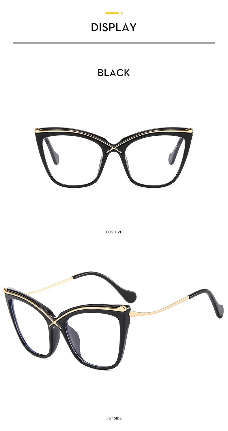 New Fashion Retro Anti Blue Light Cat Eye Glasses For Women Vintage Ladies Clear Computer Reding Eyeglasses Trending Wholesale