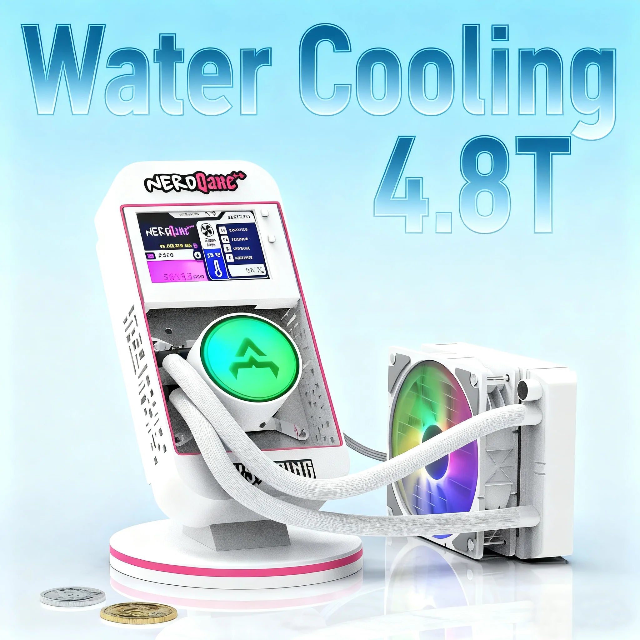 2025 New  NerdQaxe++ Water Cooling 4.8th/s Computing Power Bitcoin Miner White