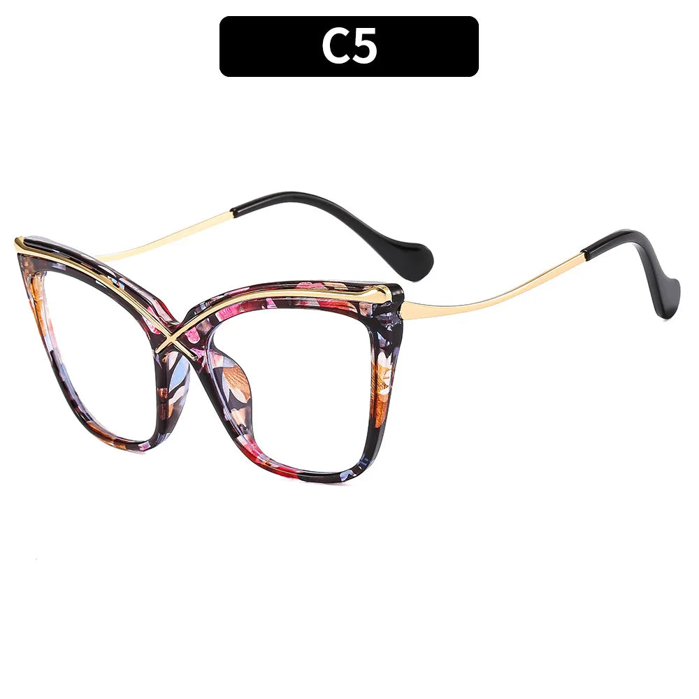 New Fashion Retro Anti Blue Light Cat Eye Glasses For Women Vintage Ladies Clear Computer Reding Eyeglasses Trending Wholesale