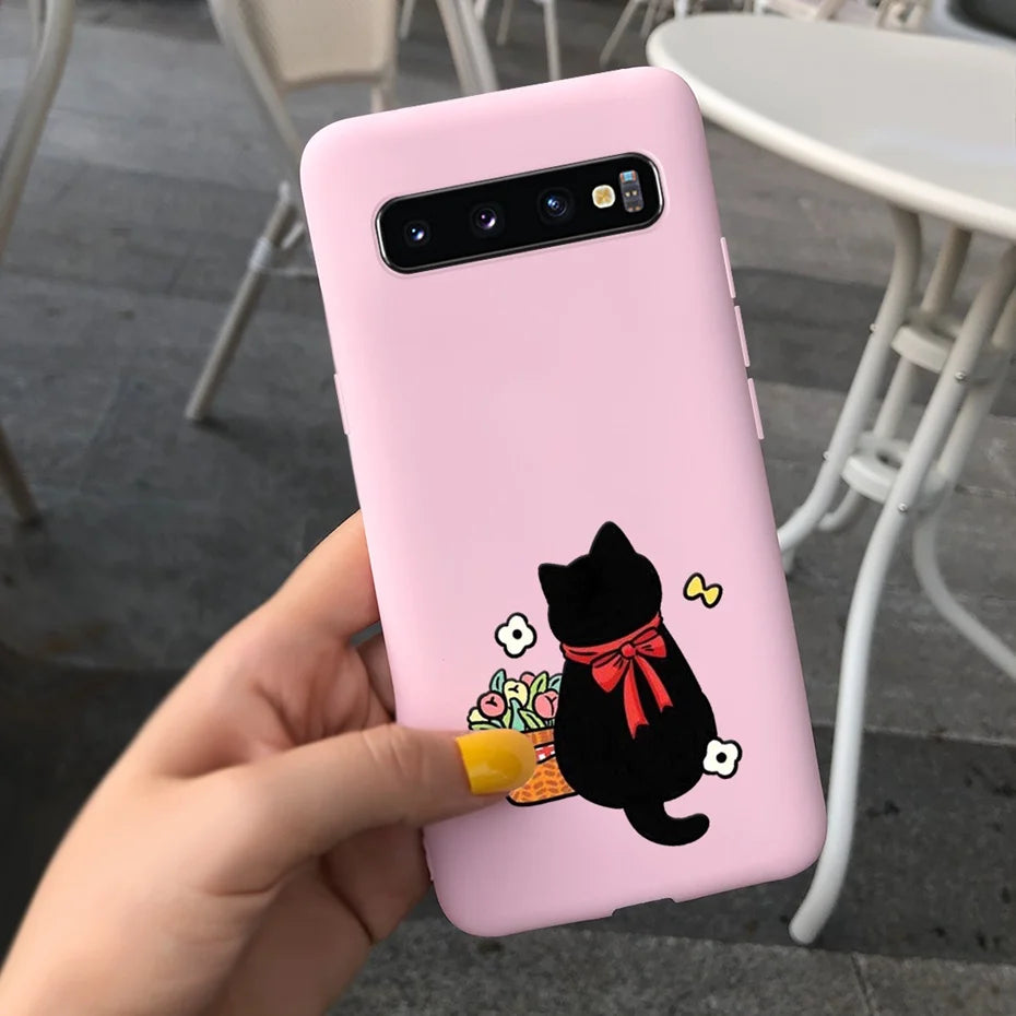 Silicon Case For Samsung Galaxy S10 Plus Phone Cover Samsung S10 S 10 S10e Flower Soft TPU Funda GalaxyS10 10e S10Plus Couqe