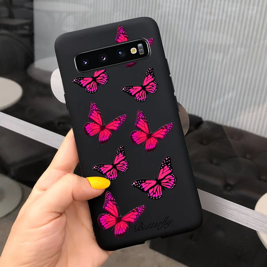 Silicon Case For Samsung Galaxy S10 Plus Phone Cover Samsung S10 S 10 S10e Flower Soft TPU Funda GalaxyS10 10e S10Plus Couqe