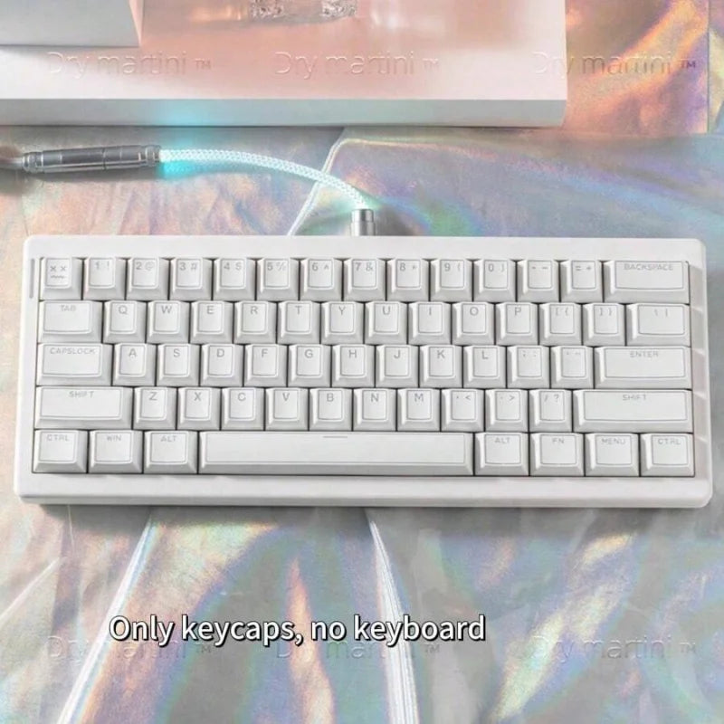 140 Keycaps White Translucent Halo Engraved Frosted Dual-Color PBT Mechanical Keyboard Keycaps