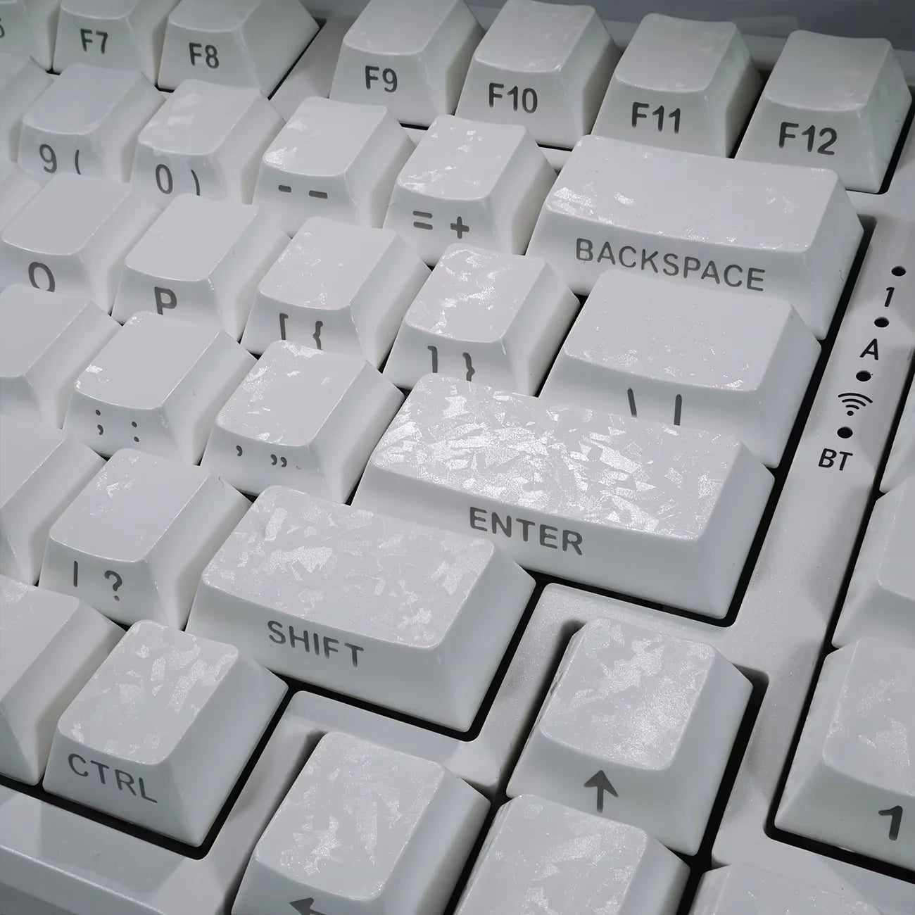 Carbon Fiber PBT Keycaps, Cherry MX Compatible, Cross Stem, Shine-Through Backlit, Side-Engraved, Cherry Profile, 6.25U Spacebar