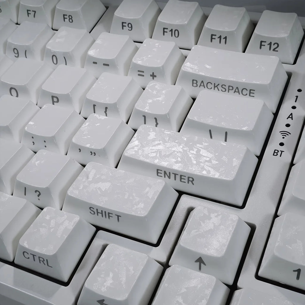 Carbon Fiber PBT Keycaps, Cherry MX Compatible, Cross Stem, Shine-Through Backlit, Side-Engraved, Cherry Profile, 6.25U Spacebar