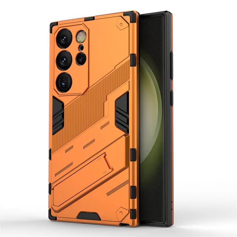 For Samsung Galaxy S24 Ultra Case Punk Armor PC Stand Holder Cases Shockproof TPU Phone Cover Samsung Galaxy S24 Plus S24 Ultra