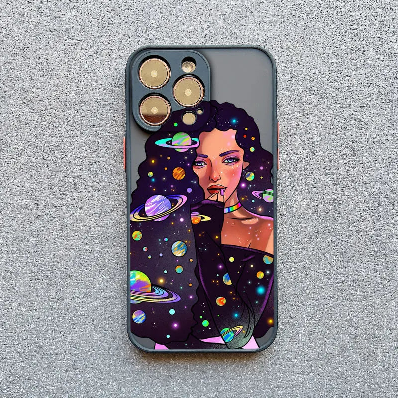Modern Style Tide Girls Purple Mobile Phone Case for iPhone 15 Plus Pro Max 16 11 12 13 14 Pro Max Mini XS XR X Back Covers