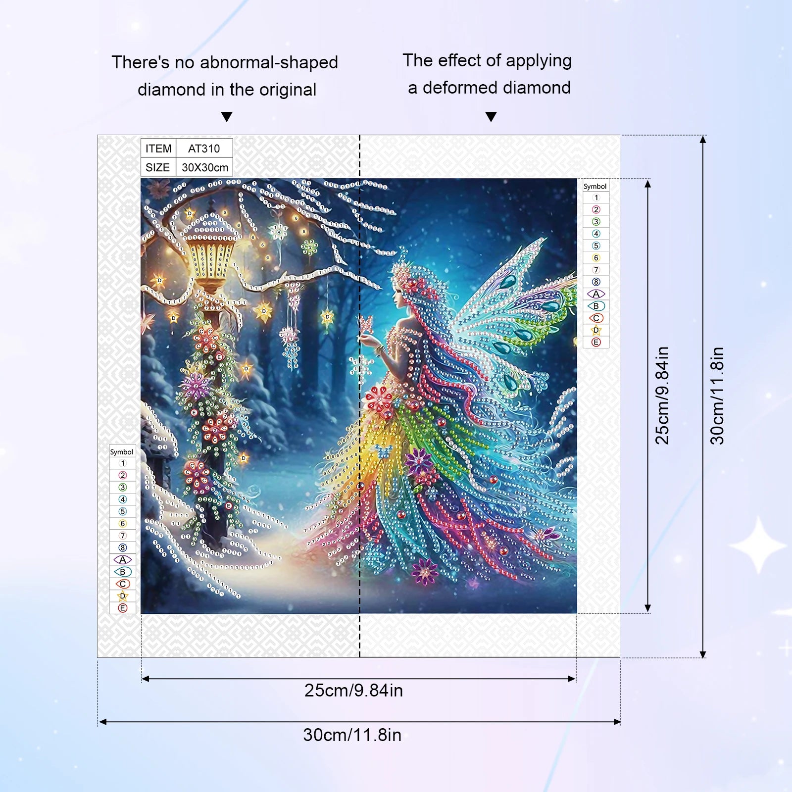 Diamond Art Painting Kits Snow Fairy,Special Shape Diamond Art for Beginners,Diamond Art Paintings Gem for Home Wall Decor Gift