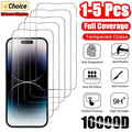 1-5Pcs  Screen Protector Tempered Glass For iPhone X XS XR 11 12 13 14 15 16 17 Pro Max Mini Plus Alr SE 3rd Gen