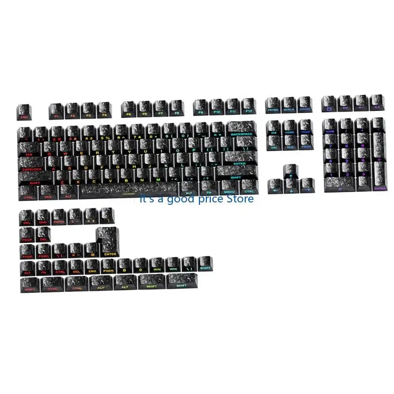 140pcs Keycaps Carbon Fiber Pattern Side Print Backlits for Mechanical Keyboard