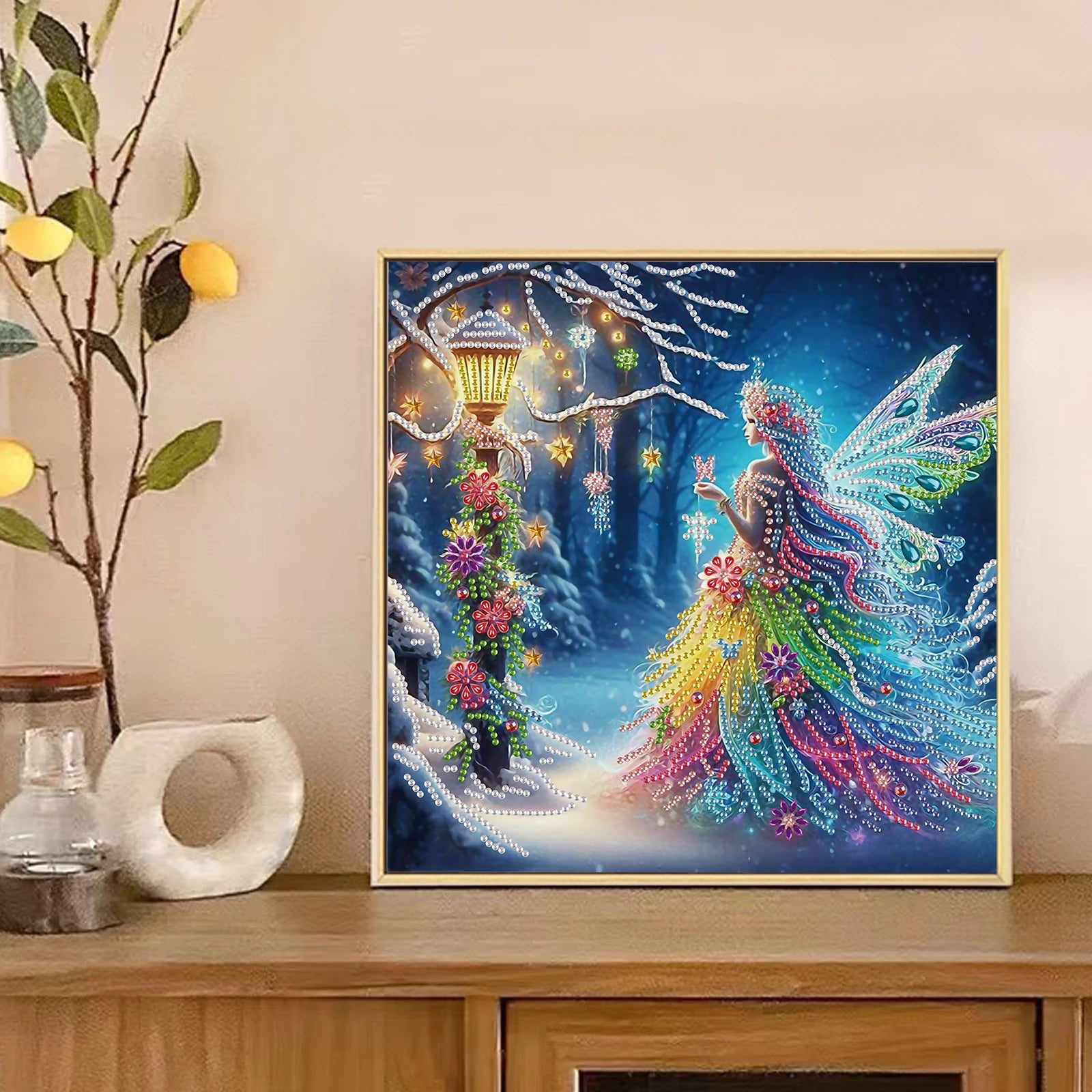 Diamond Art Painting Kits Snow Fairy,Special Shape Diamond Art for Beginners,Diamond Art Paintings Gem for Home Wall Decor Gift