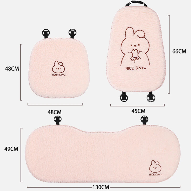 New Polar Fleece Cartoon Car Seat Cushion Pads Winter Warm Anti Slip Auto Seat Cushion Cover Decoration Interior Accessories