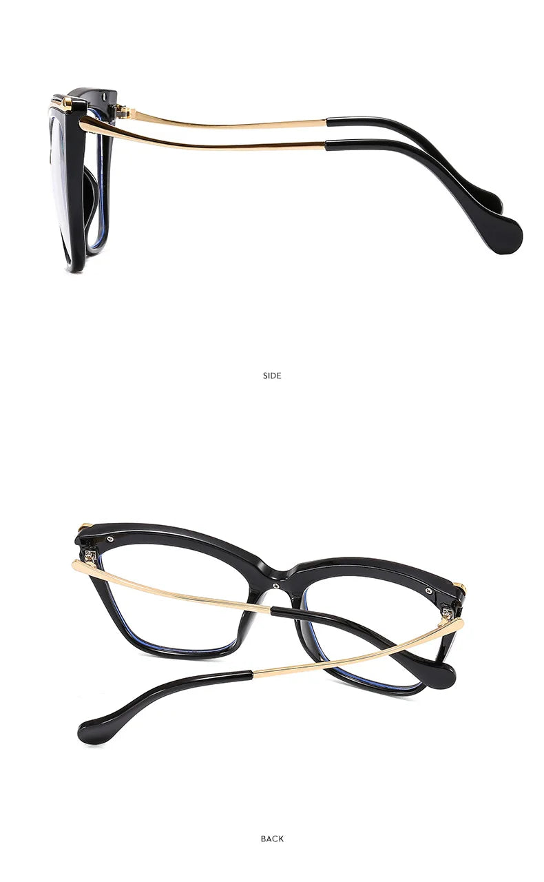 New Fashion Retro Anti Blue Light Cat Eye Glasses For Women Vintage Ladies Clear Computer Reding Eyeglasses Trending Wholesale