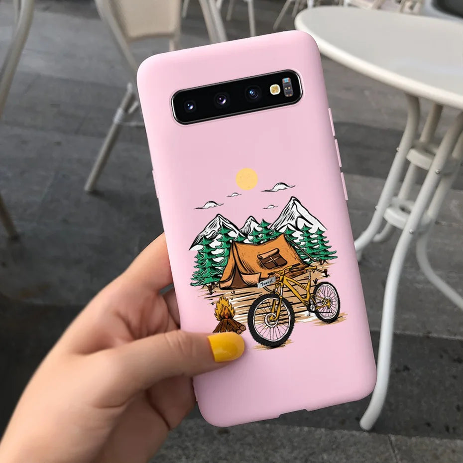 Silicon Case For Samsung Galaxy S10 Plus Phone Cover Samsung S10 S 10 S10e Flower Soft TPU Funda GalaxyS10 10e S10Plus Couqe