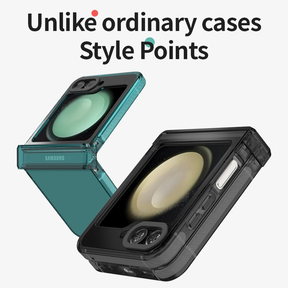 for Galaxy Z Flip 6 Case Pink Green Black with Hinge Protection Soft TPU Shockproof Cover for Women Girls