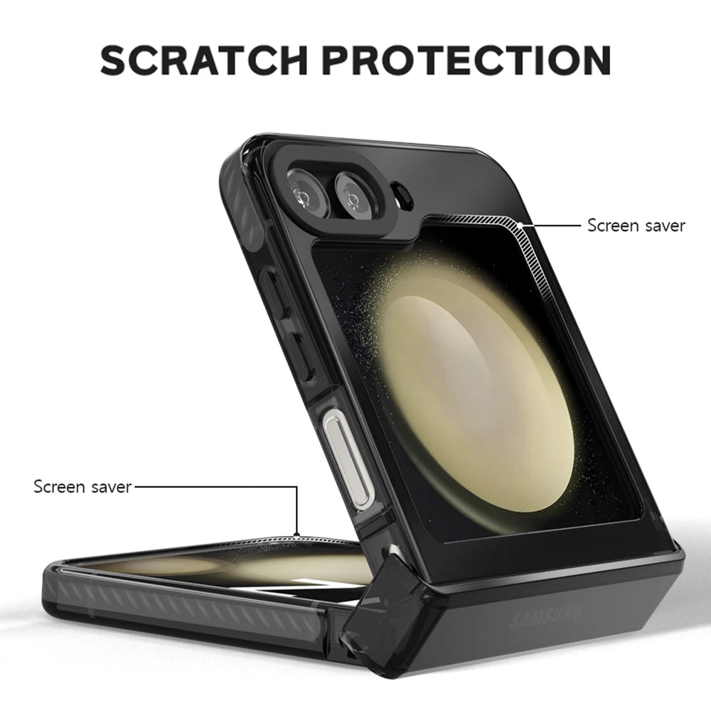 for Galaxy Z Flip 6 Case Pink Green Black with Hinge Protection Soft TPU Shockproof Cover for Women Girls