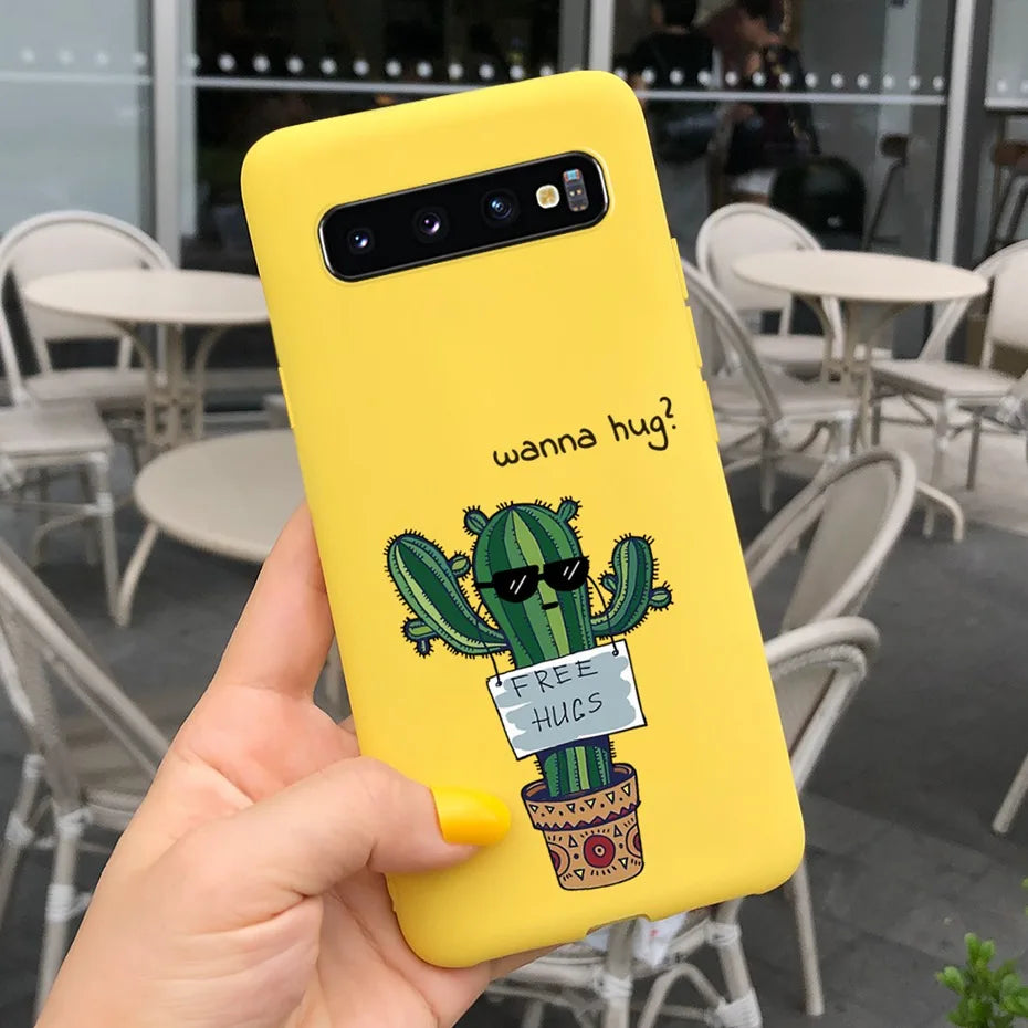 Silicon Case For Samsung Galaxy S10 Plus Phone Cover Samsung S10 S 10 S10e Flower Soft TPU Funda GalaxyS10 10e S10Plus Couqe