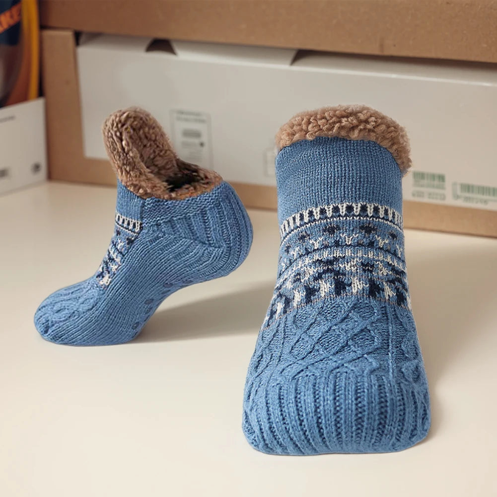 Men Women Winter Indoor Home Slippers Socks Non Slip Thick Thermal Socks Warm Thermal Slipper Socks Soft for Christmas