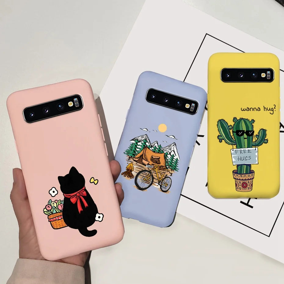 Silicon Case For Samsung Galaxy S10 Plus Phone Cover Samsung S10 S 10 S10e Flower Soft TPU Funda GalaxyS10 10e S10Plus Couqe