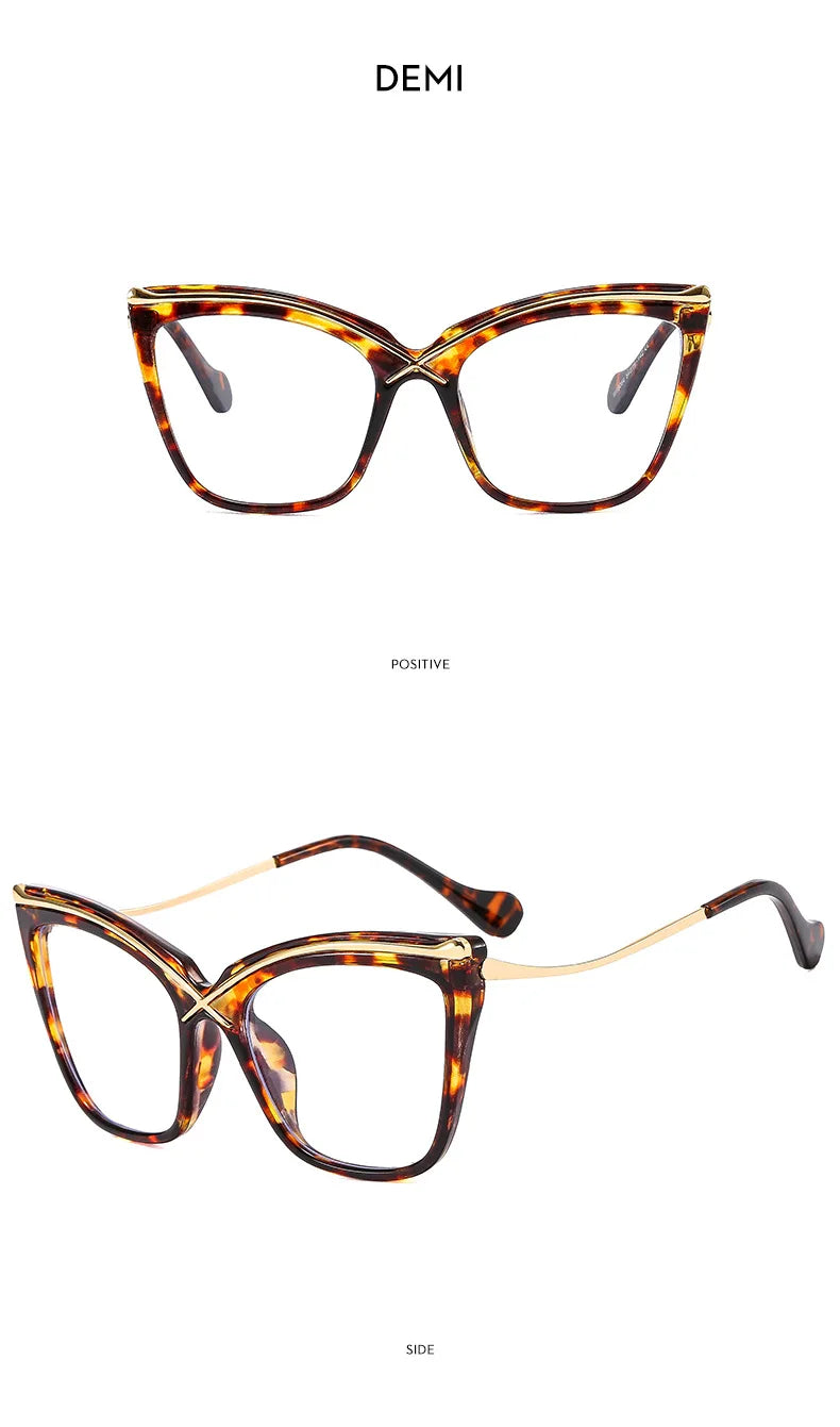 New Fashion Retro Anti Blue Light Cat Eye Glasses For Women Vintage Ladies Clear Computer Reding Eyeglasses Trending Wholesale