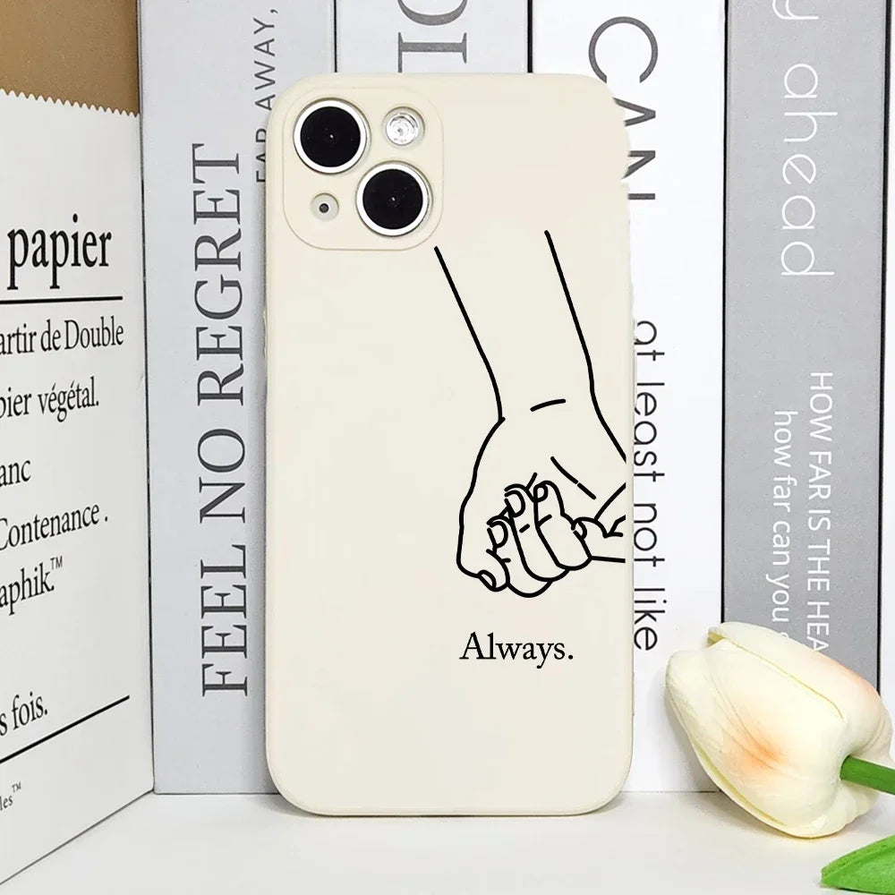 Girls Bff Best Friends Forever Always ﻿Phone Case For iPhone 16 15 14 13 12 11 Pro Max Mini X XS XR SE 7 Plus Cute Couple Cover