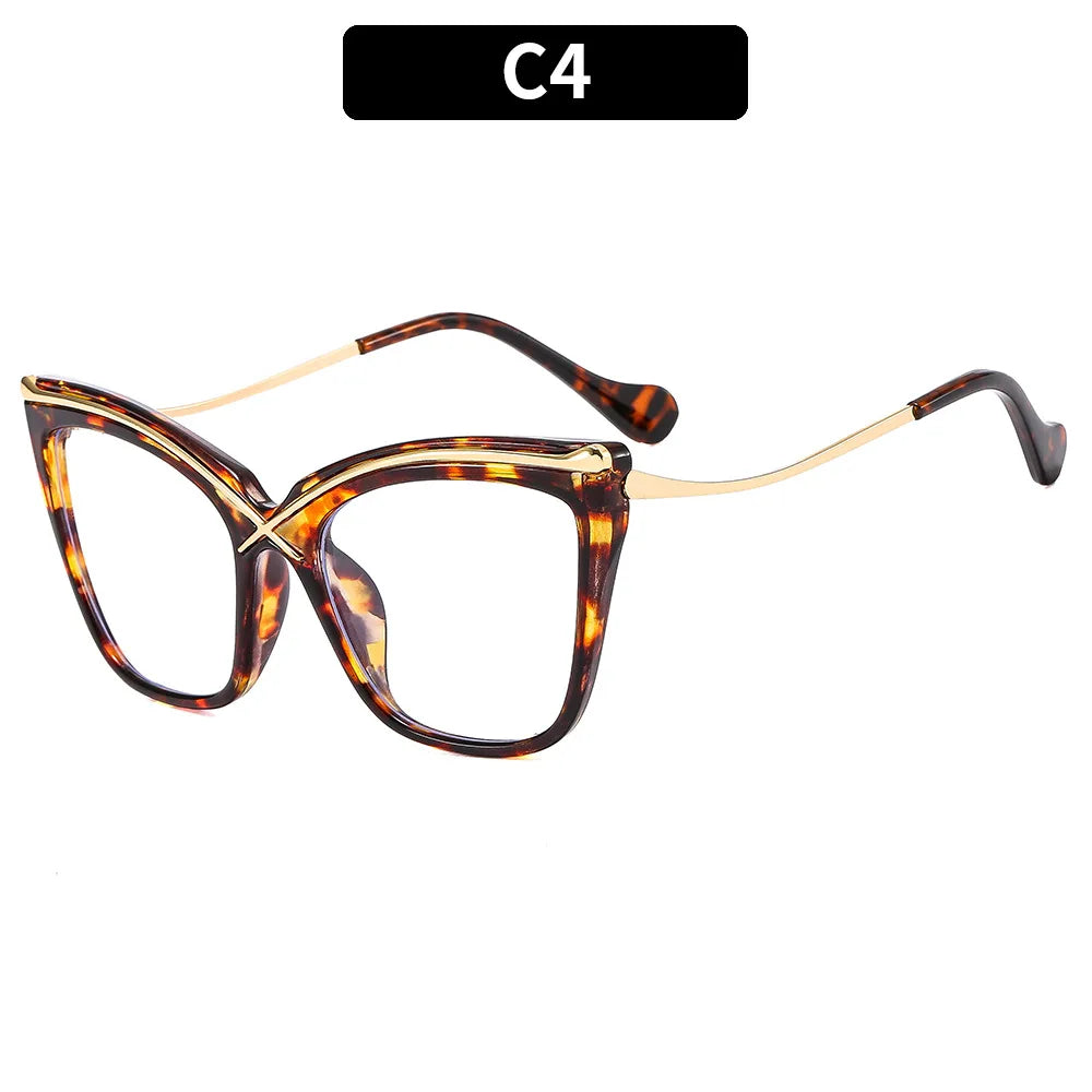 New Fashion Retro Anti Blue Light Cat Eye Glasses For Women Vintage Ladies Clear Computer Reding Eyeglasses Trending Wholesale