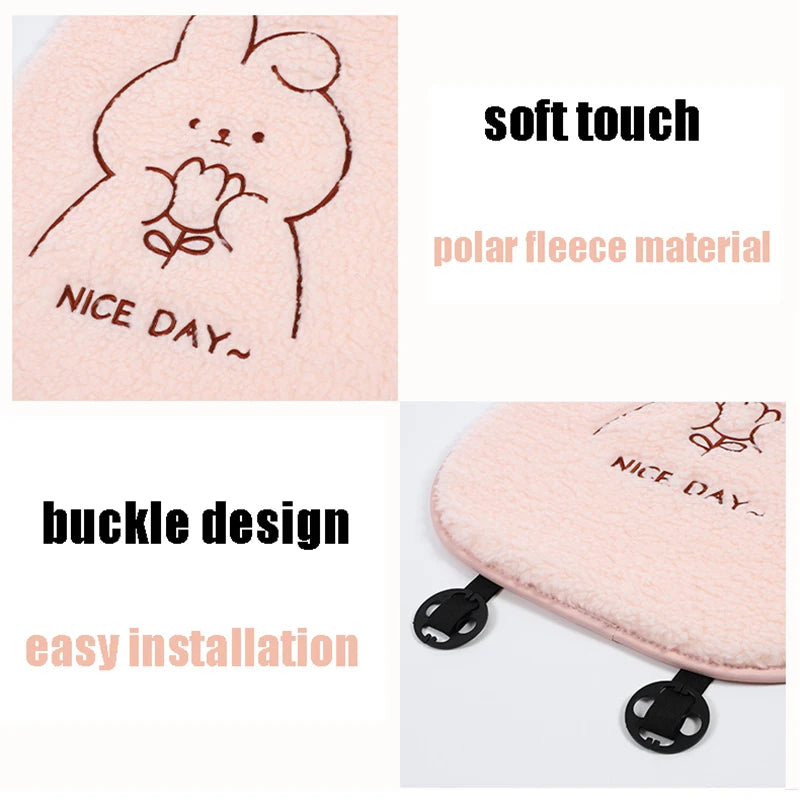 New Polar Fleece Cartoon Car Seat Cushion Pads Winter Warm Anti Slip Auto Seat Cushion Cover Decoration Interior Accessories