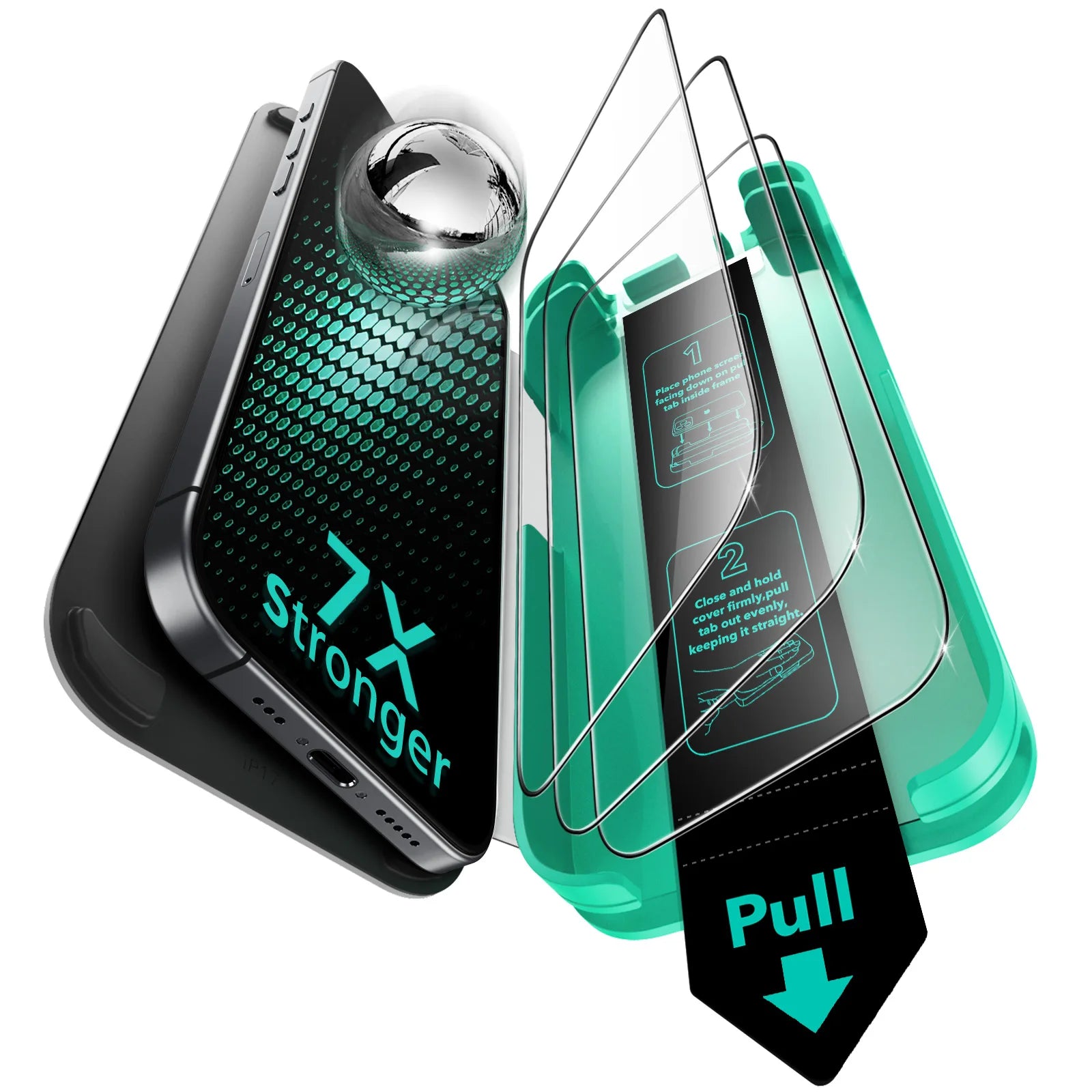 ESR for 3 Pack iPhone 17/16/15/14/13 Pro Max Screen Protector Armorite Tempered Glass Military Film HD/Privacy with Black Border