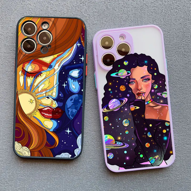 Modern Style Tide Girls Purple Mobile Phone Case for iPhone 15 Plus Pro Max 16 11 12 13 14 Pro Max Mini XS XR X Back Covers