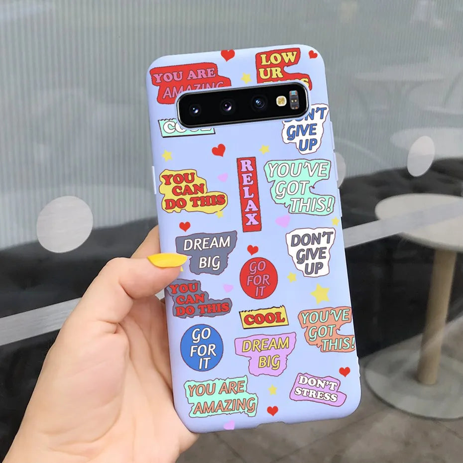 Silicon Case For Samsung Galaxy S10 Plus Phone Cover Samsung S10 S 10 S10e Flower Soft TPU Funda GalaxyS10 10e S10Plus Couqe