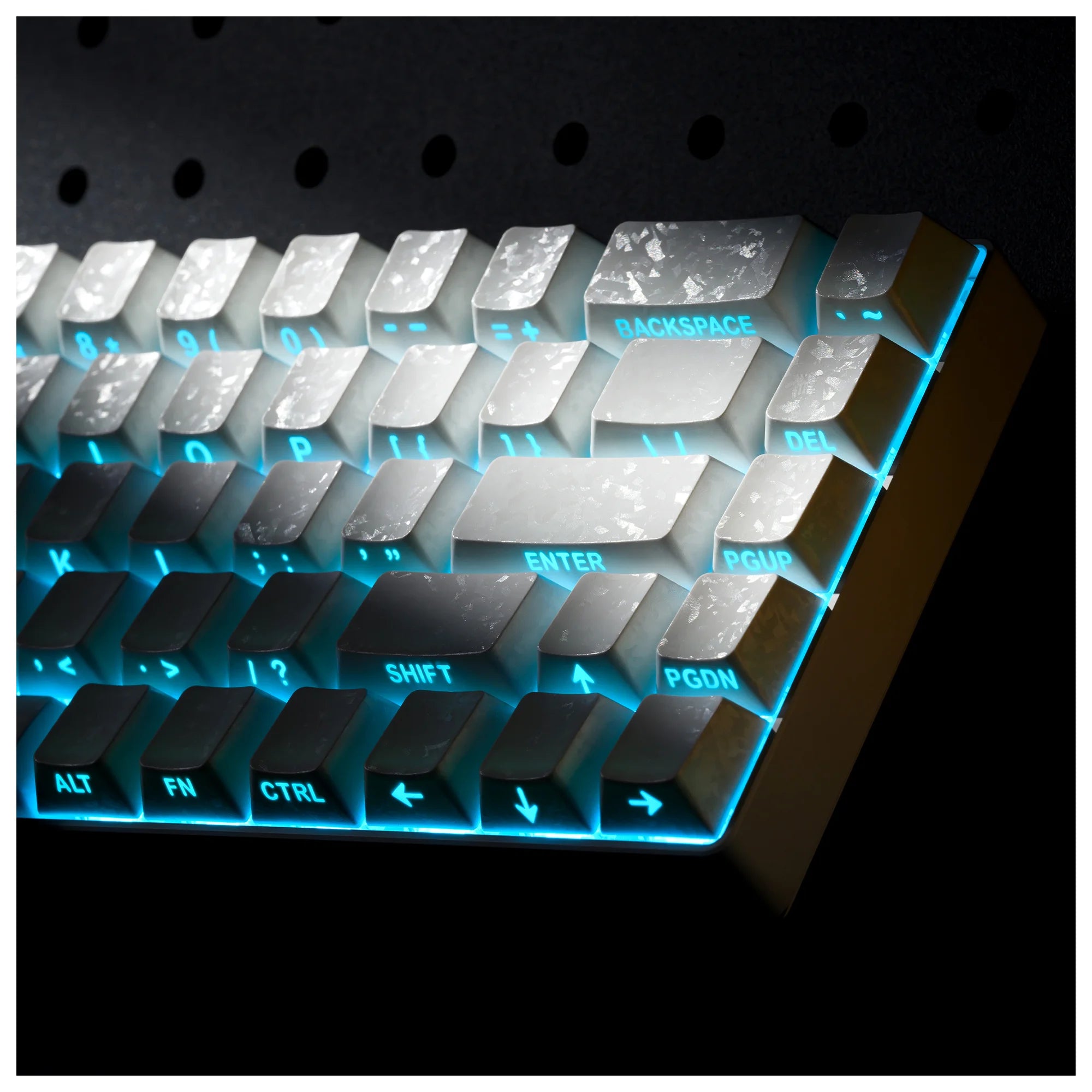 XVX White Forged Carbon Keycaps Side Print PBT Shine Through Key Cap Cherry Profile for 61/68/87/100 Keyboard 140 Keys