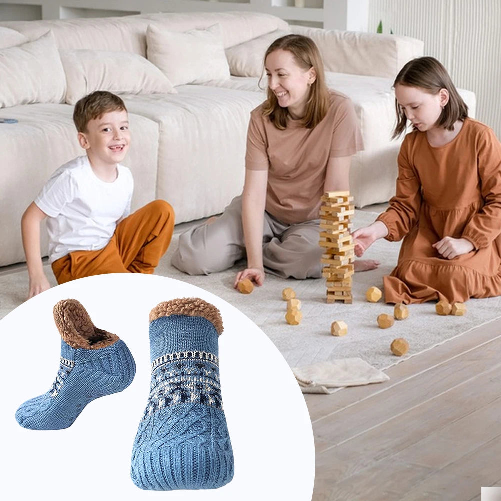 Men Women Winter Indoor Home Slippers Socks Non Slip Thick Thermal Socks Warm Thermal Slipper Socks Soft for Christmas