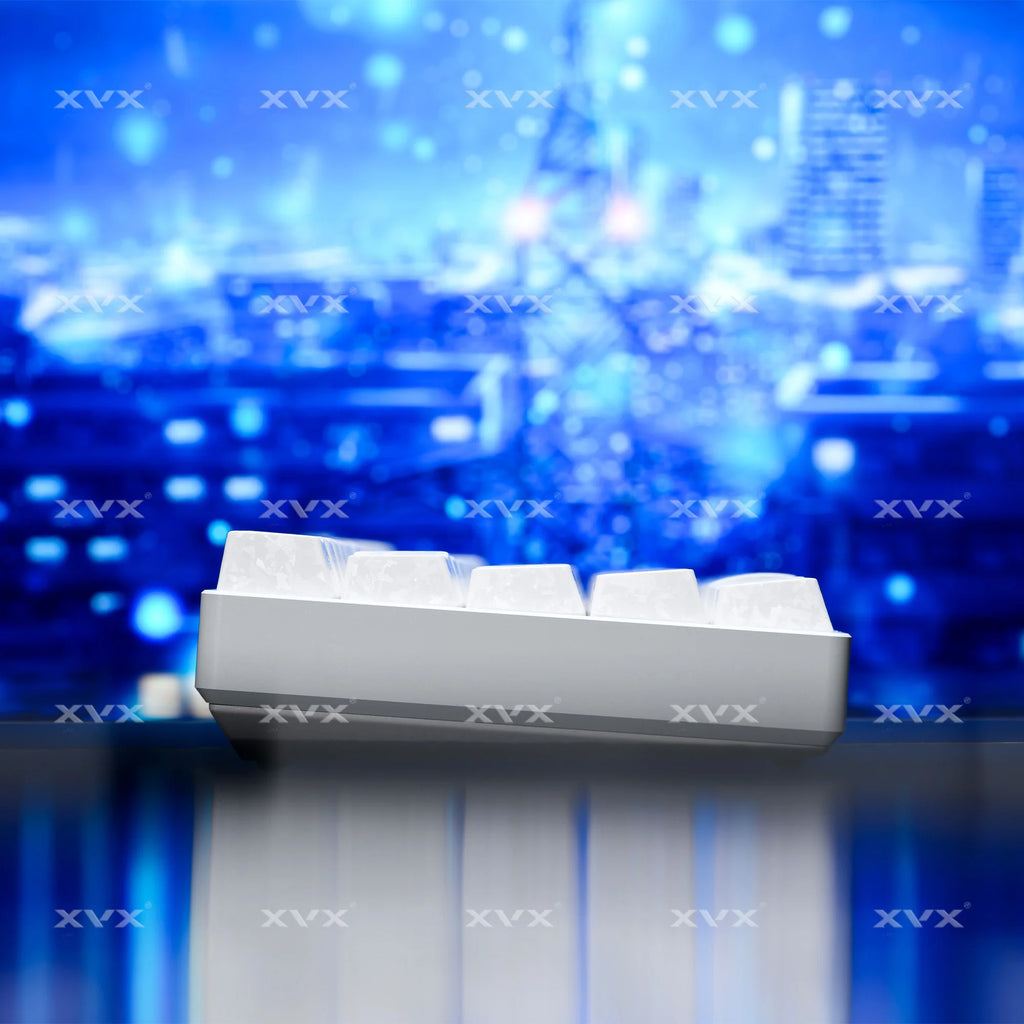 XVX White Forged Carbon Keycaps Side Print PBT Shine Through Key Cap Cherry Profile for 61/68/87/100 Keyboard 140 Keys