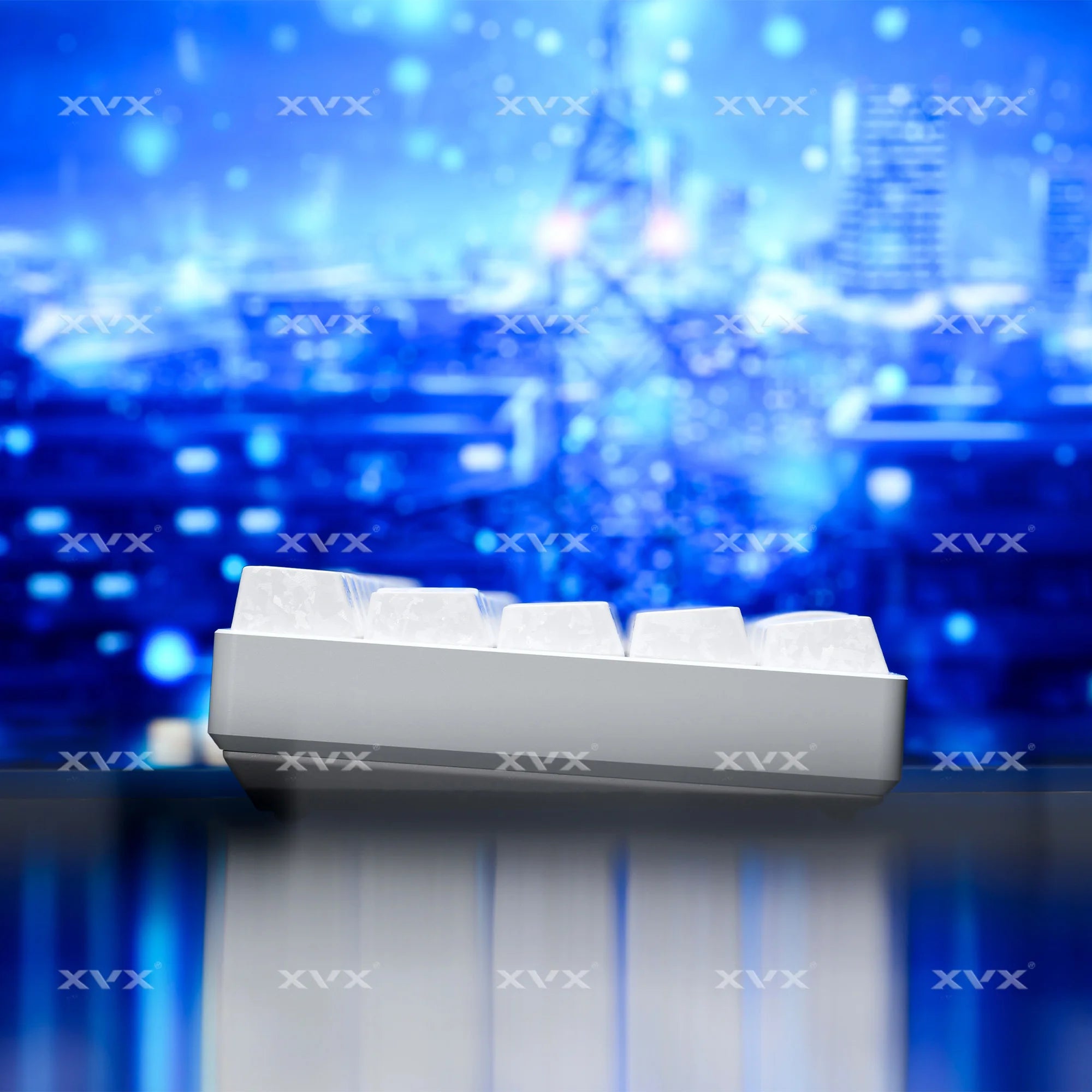 XVX White Forged Carbon Keycaps Side Print PBT Shine Through Key Cap Cherry Profile for 61/68/87/100 Keyboard 140 Keys