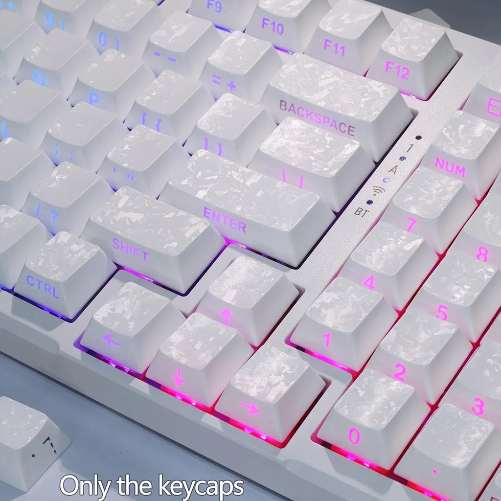 Carbon Fiber PBT Keycaps, Cherry MX Compatible, Cross Stem, Shine-Through Backlit, Side-Engraved, Cherry Profile, 6.25U Spacebar
