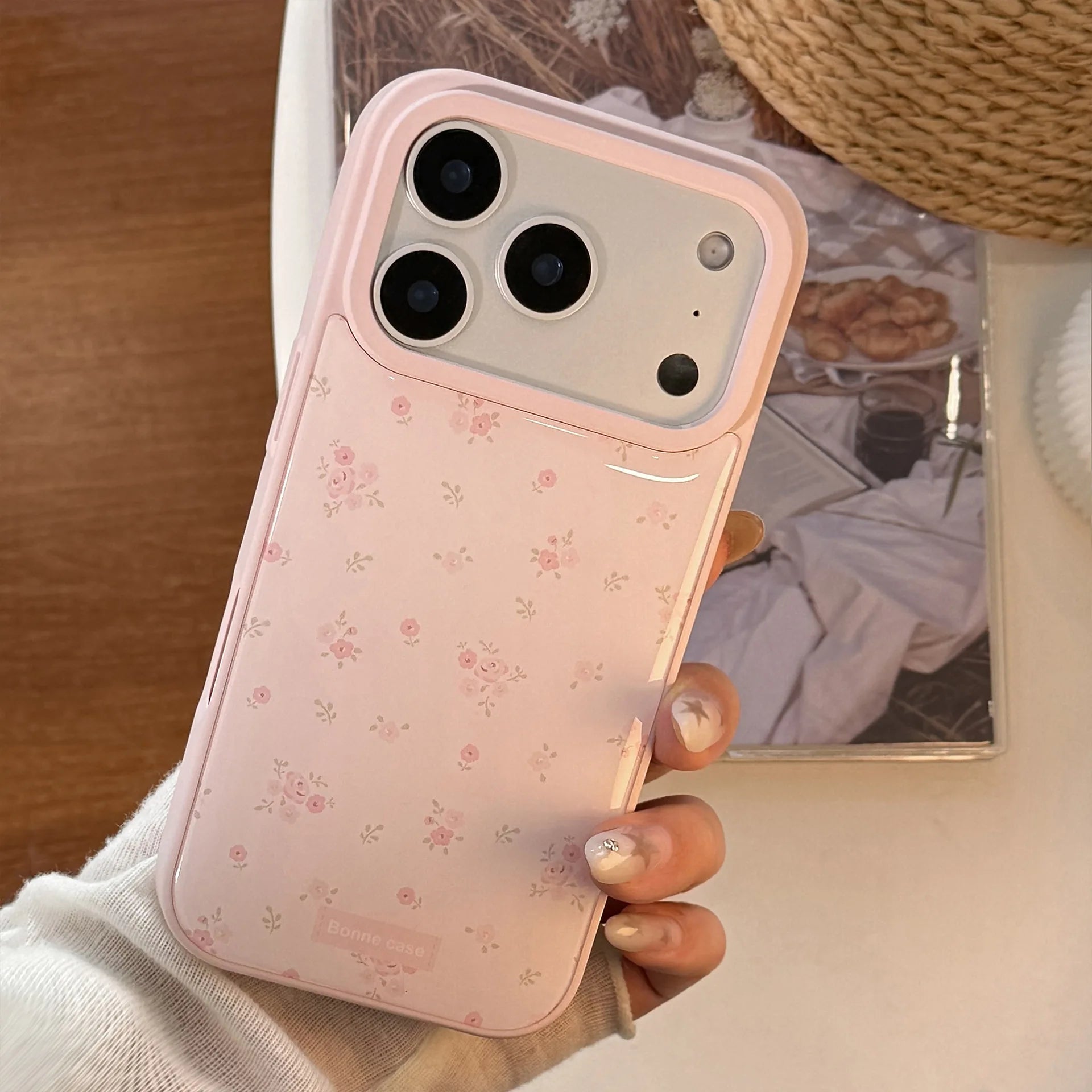 Fairy floral pink flowers refreshing gentle girls Phone case For iPhone 17 16 15 14 13 12 Pro Max Case Cute Luxury Cartoon Cover