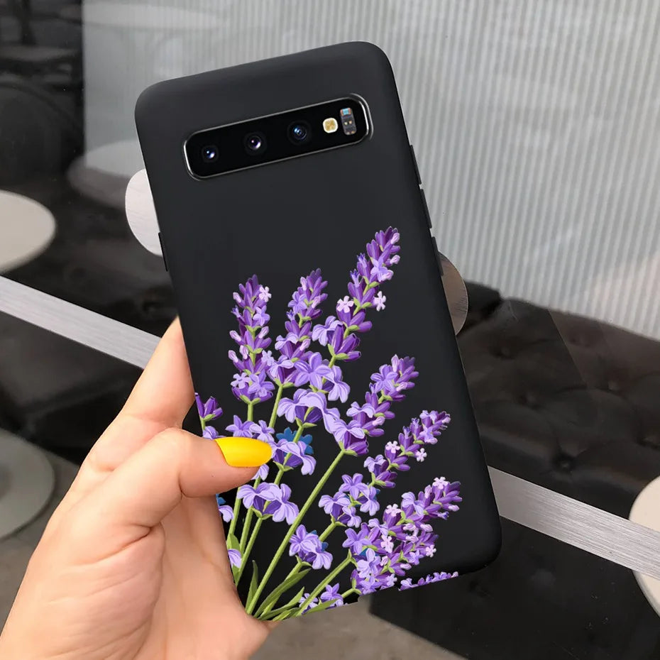 Silicon Case For Samsung Galaxy S10 Plus Phone Cover Samsung S10 S 10 S10e Flower Soft TPU Funda GalaxyS10 10e S10Plus Couqe